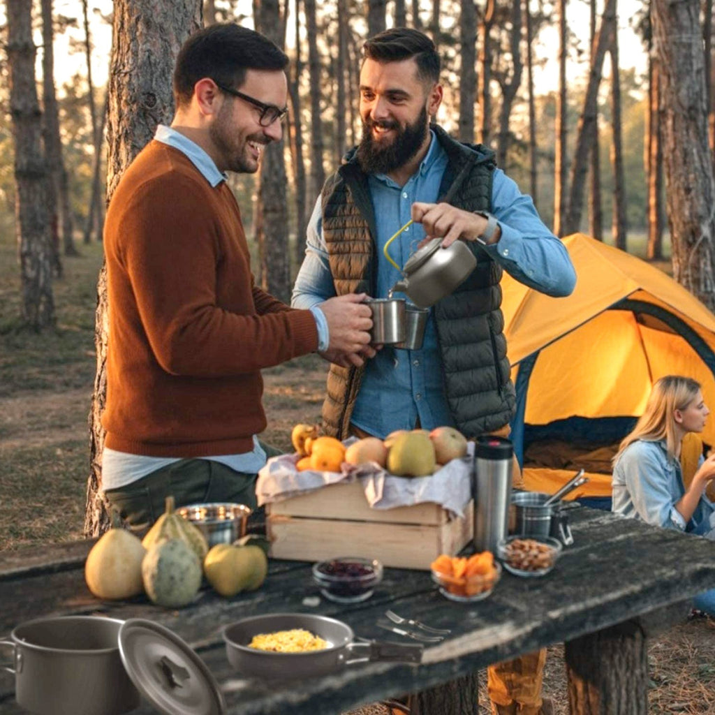 12-Piece Camping Cookware Set - Complete Outdoor Kitchen with Storage Bags